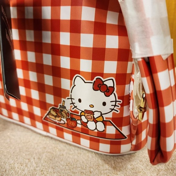 Loungefly Sanrio Hello Kitty Gingham Cosplay Mini Backpack Plush NEW - Picture 7 of 13